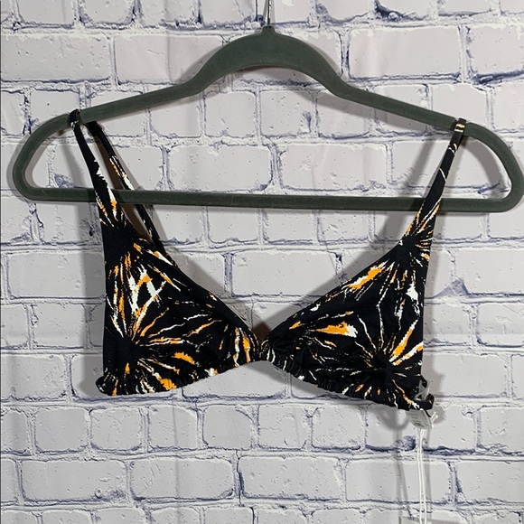 Andie Other - Andie Swim Womens Tropex Bikini Top Black Multicolor Print Beach Vacation L NWT